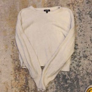 White Express Fuzzy Sweater